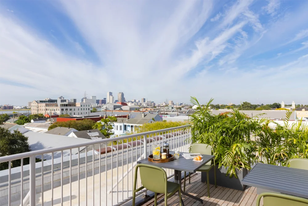 Thirty60 Lofts New Orleans Balcony Looking Out to City