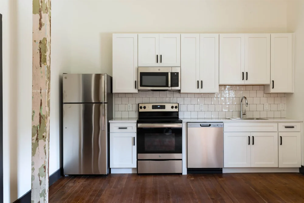 Thirty60 Lofts New Orleans Fully Furnished Kitchen for Apartments